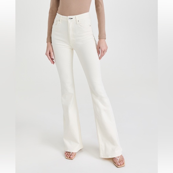 Rag & Bone ICON Casey High Ride Flare Jeans in Ecru Sz 30 - Picture 4 of 7